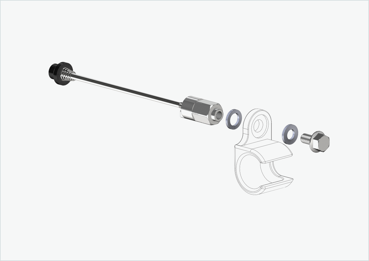 Schnellspannachse mit Adapter Universal | Klemmlänge 143mm - 153mm