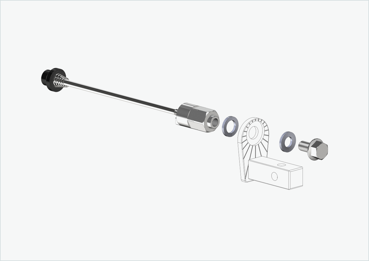 Schnellspannachse mit Adapter Universal | Klemmlänge 143mm - 153mm