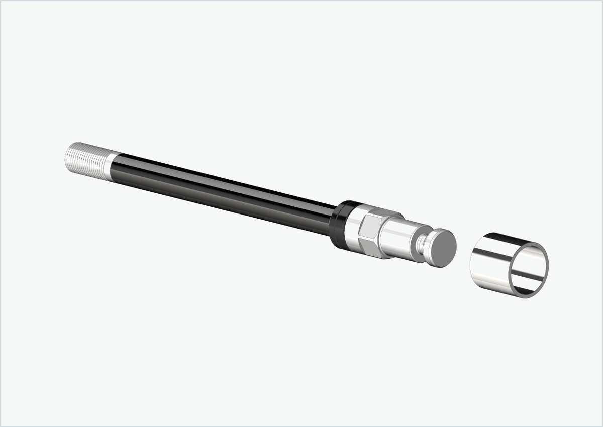 Steckachse Syntace (X-12) mit Adapter / M12 x 1.00 | für Croozer Anhänger ab 2018
