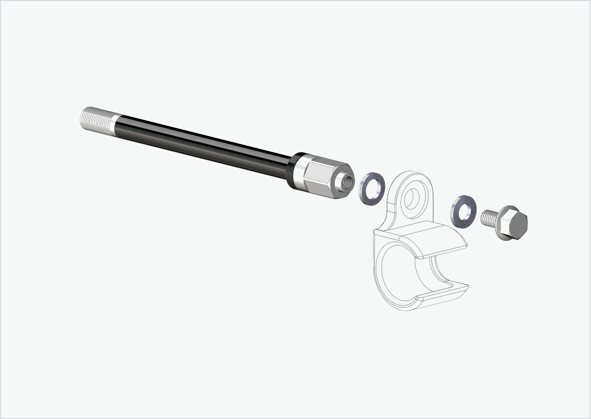 Steckachse mit Adapter Universal / M12 x 1.50