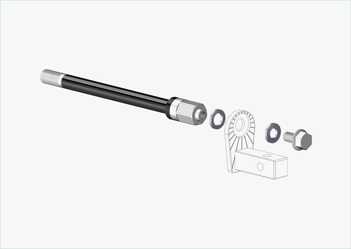 Steckachse mit Adapter Universal / M12 x 1.75