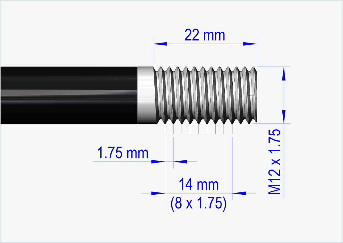 Steckachse mit Adapter / M12 x 1.75 | für Qeridoo und Leggero mit BECCO-System