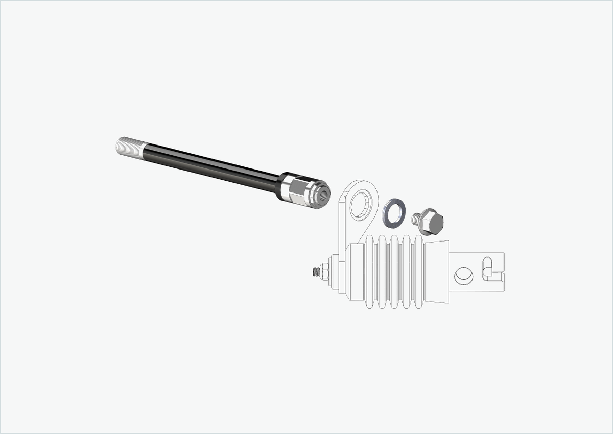 Steckachse mit Polygonadapter / M12 x 1.25