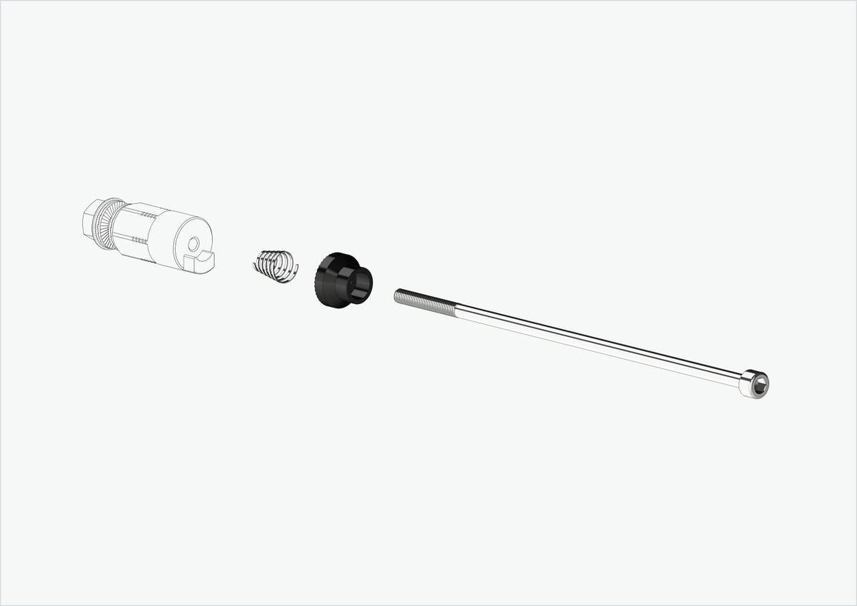 Achse für Schnellspanner | Klemmbereich 143mm–153mm