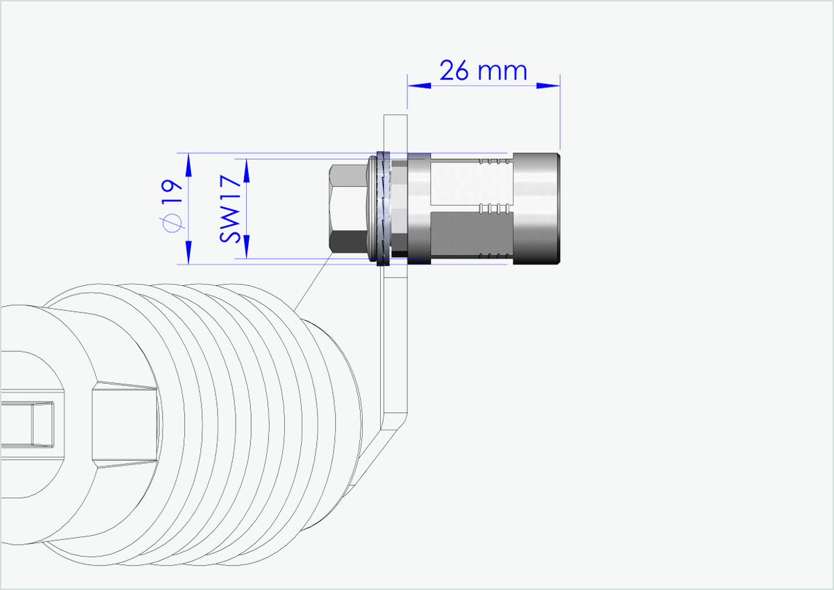 Vollachsen Adapter - M12 x 1.00 | für Weber Kupplung E - EL - ES