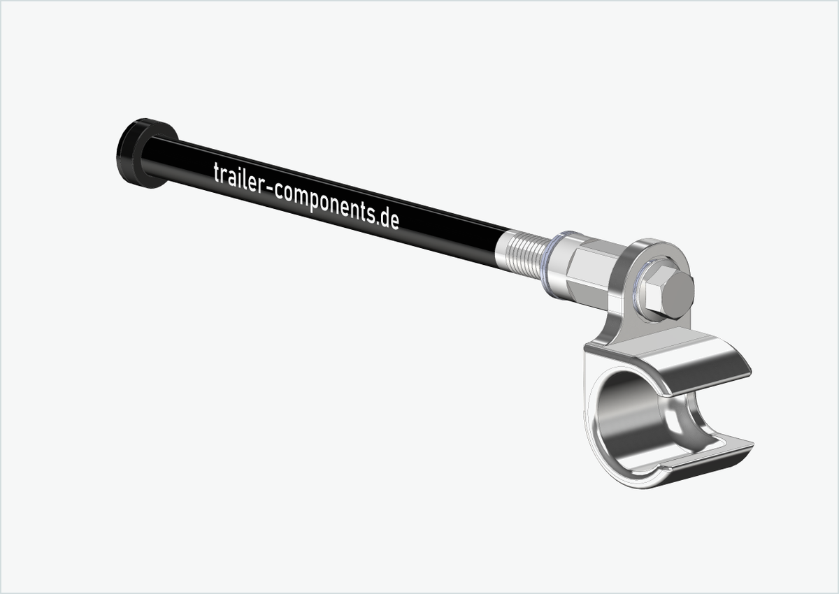 Steckachse mit Adapter Universal für ORBEA | für linkseitiges Gewinde M12 x 1.50 - passend für Thule, Qeridoo, Burley, Prophete, Hamax, Trixie u.v.a.