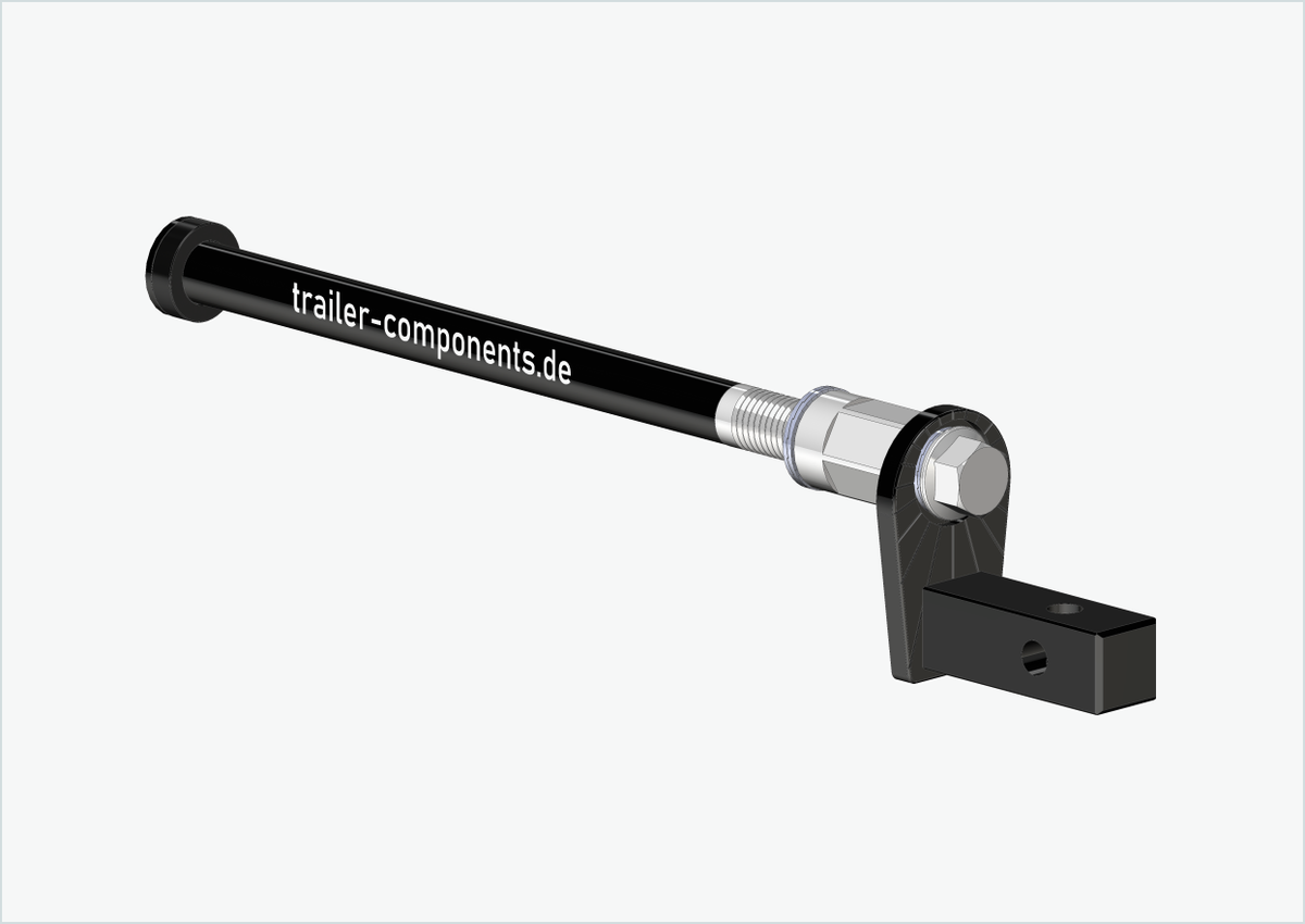 Steckachse mit Adapter Universal für ORBEA | für linkseitiges Gewinde M12 x 1.50 - passend für Thule, Qeridoo, Burley, Prophete, Hamax, Trixie u.v.a.