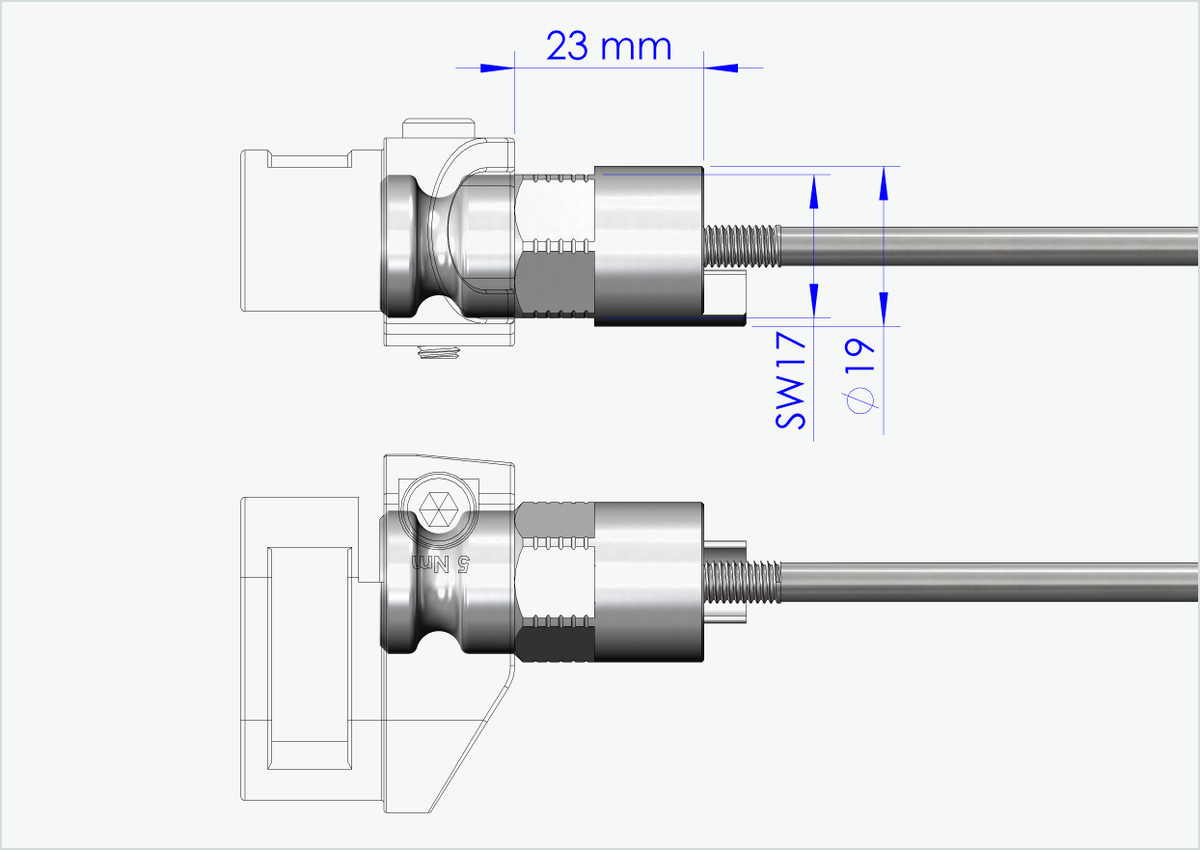 Schnellspannachse mit Adapter für Qeridoo und Leggero mit BECCO-System | Klemmlänge 143mm - 153mm