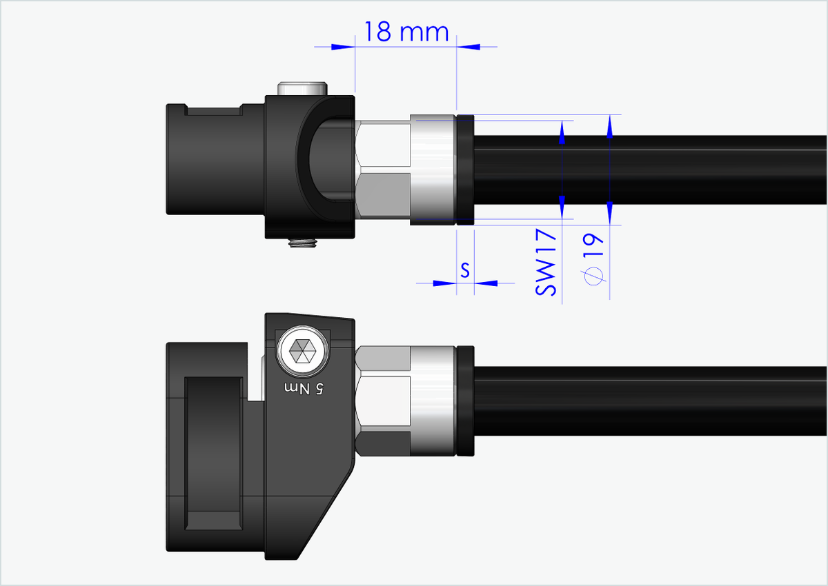 Steckachse mit Adapter / M12 x 1.75 | für Qeridoo und Leggero mit BECCO-System