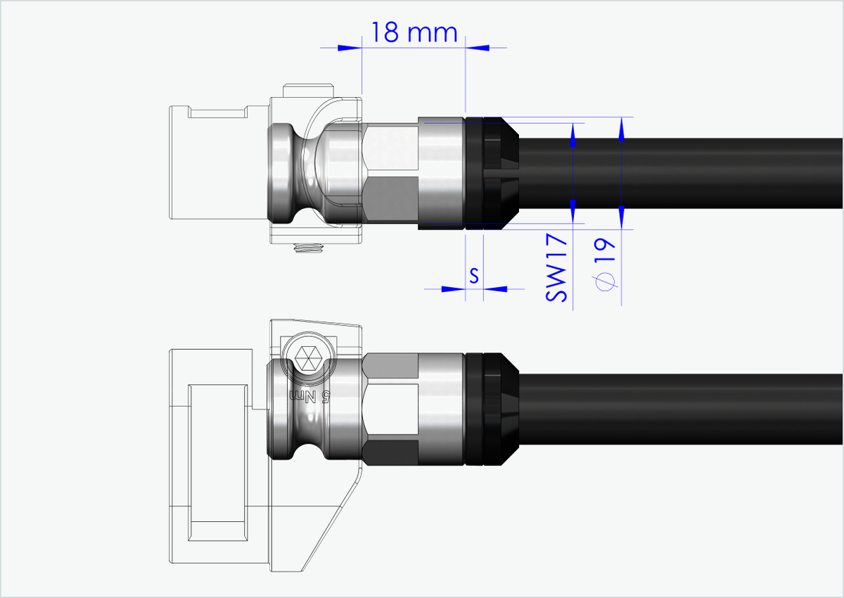 Steckachse Syntace (X-12) mit Adapter / M12 x 1.00 | für Qeridoo und Leggero mit BECCO-System