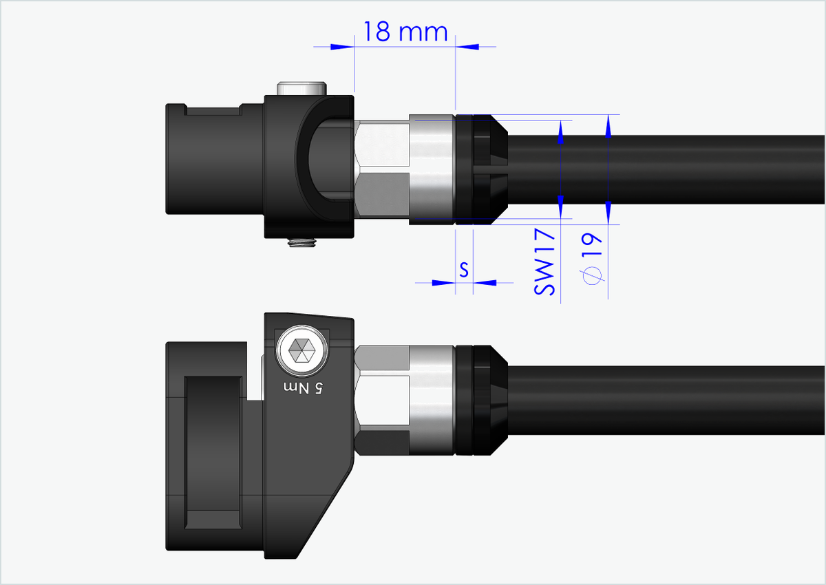 Steckachse Syntace (X-12) mit Adapter / M12 x 1.00 | für Qeridoo und Leggero mit BECCO-System