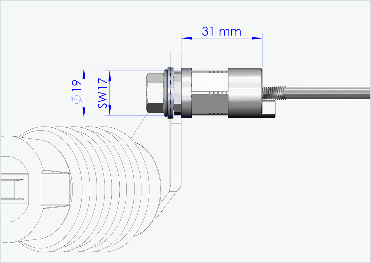 Schnellspannachse mit Polygonadapter | Klemmlänge 154mm - 165mm
