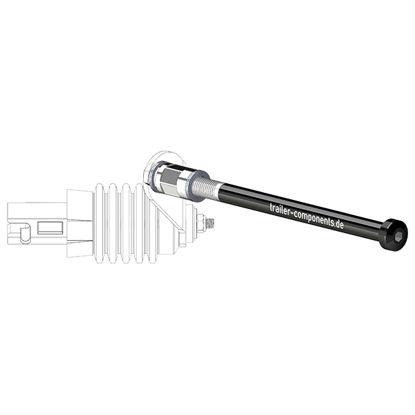 Steckachsen mit Adapter Weber für TOUT TERRAIN | für linkseitiges Gewinde M12 x 1.50 - passend für Weber-Kupplungen Typ: E - EL - ES