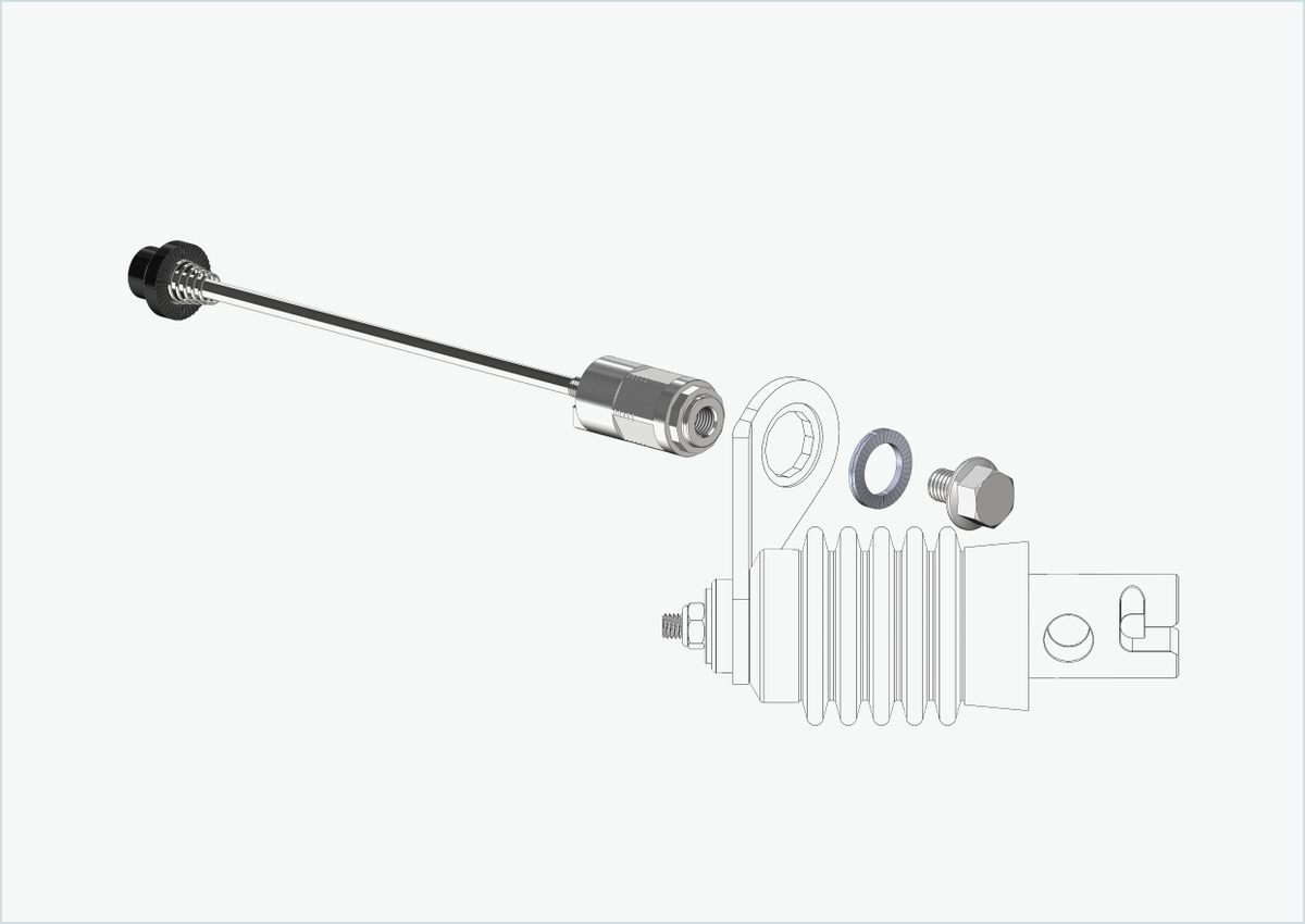 Schnellspannachse mit Polygonadapter | Klemmlänge 154mm - 165mm