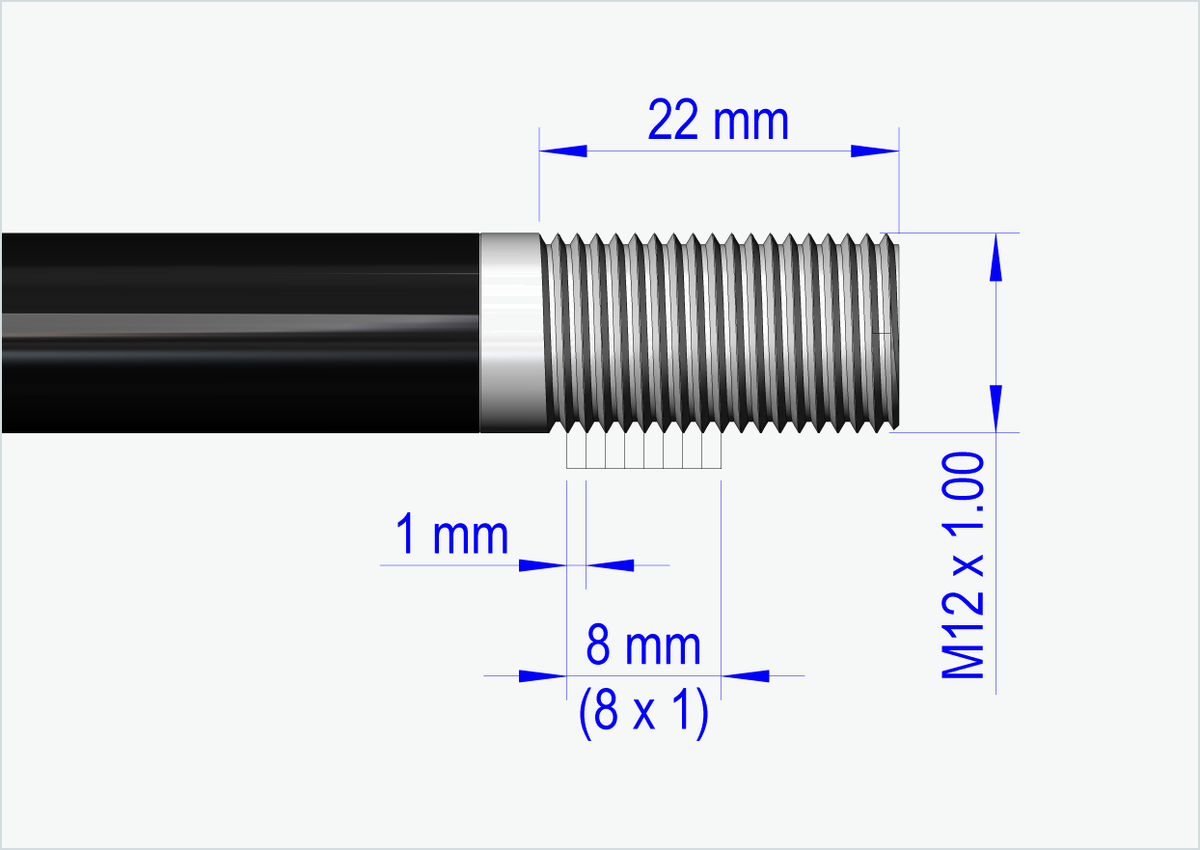 Steckachse Syntace (X-12) mit Adapter / M12 x 1.00 | für Croozer Anhänger ab 2018