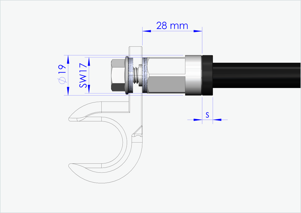 Steckachse mit Adapter Universal / M12 x 1.50