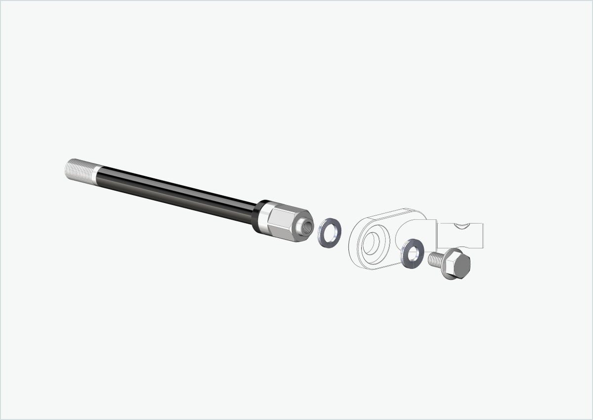 Steckachse mit Adapter Universal / M12 x 1.25