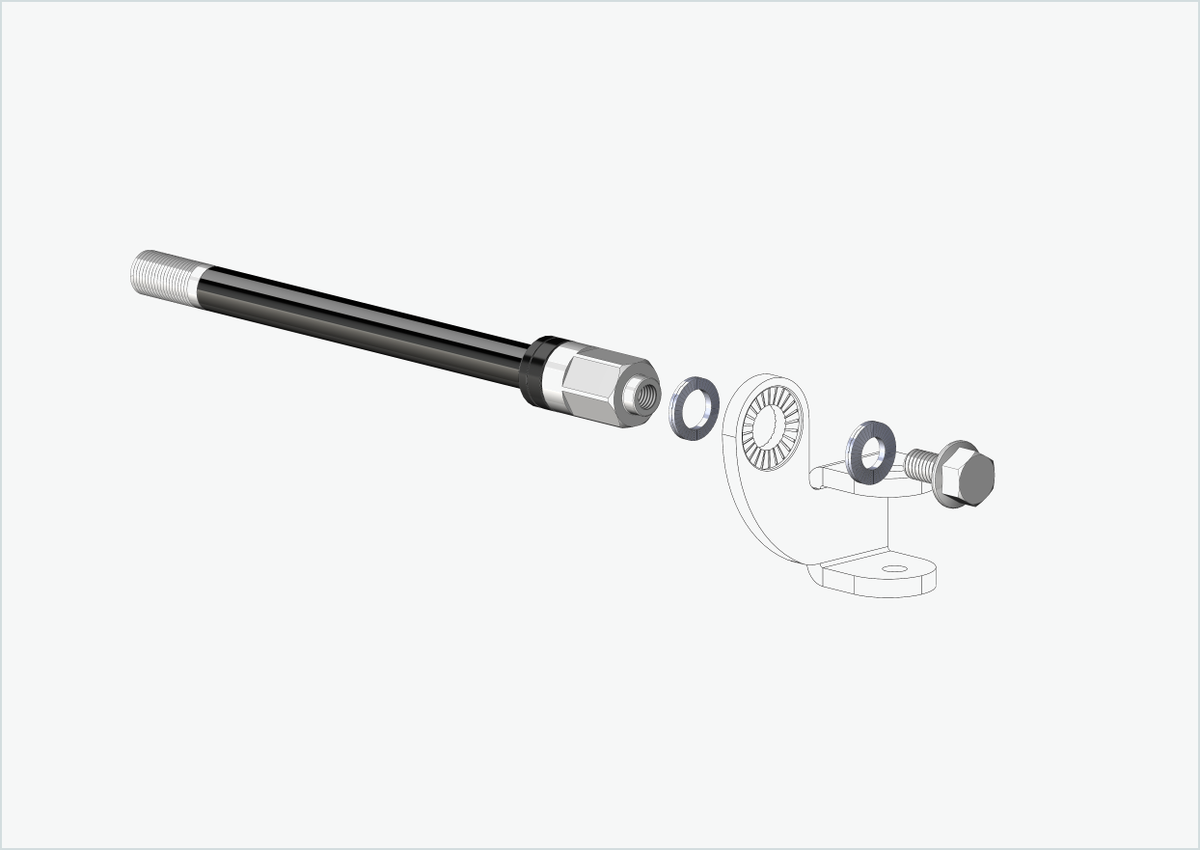 Steckachse Syntace (X-12) mit Adapter Universal / M12 x 1.50