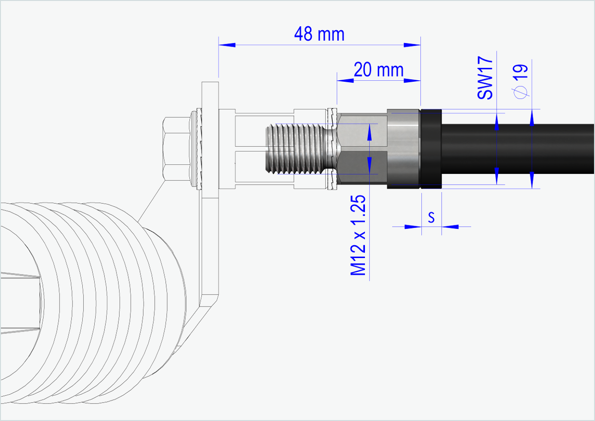 Steckachse mit Wechselsystem / M12 x 1.50