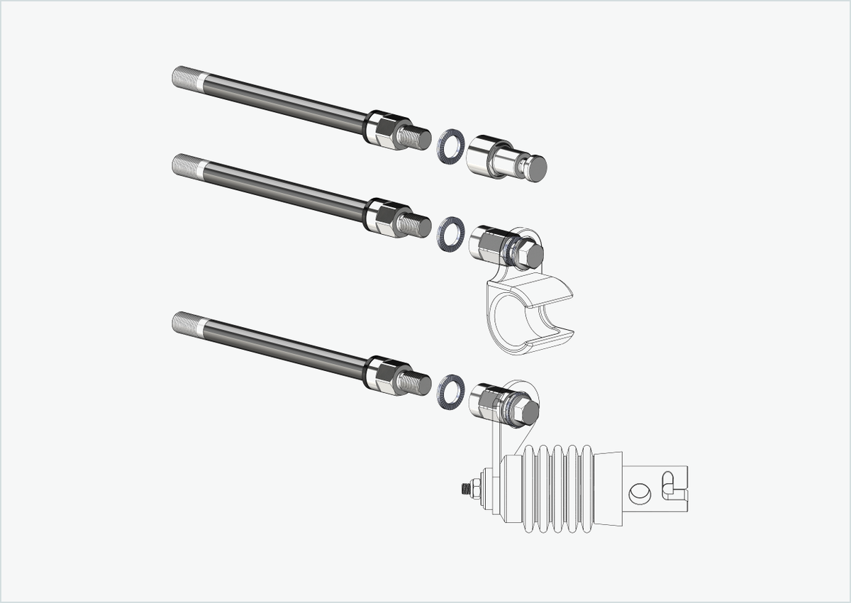 Steckachse mit Wechselsystem / M12 x 1.50