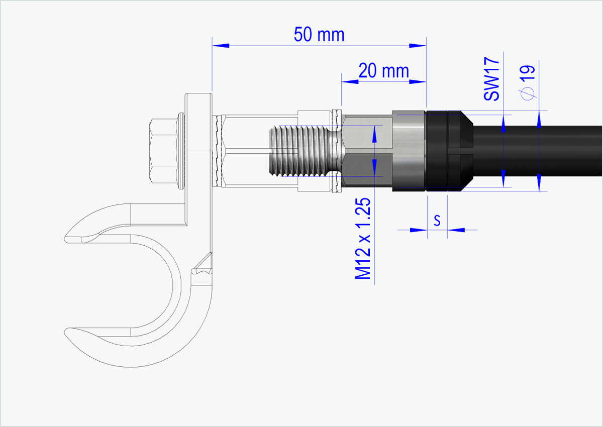 Steckachse Syntace (X-12) mit Wechselsystem / M12 x 1.50