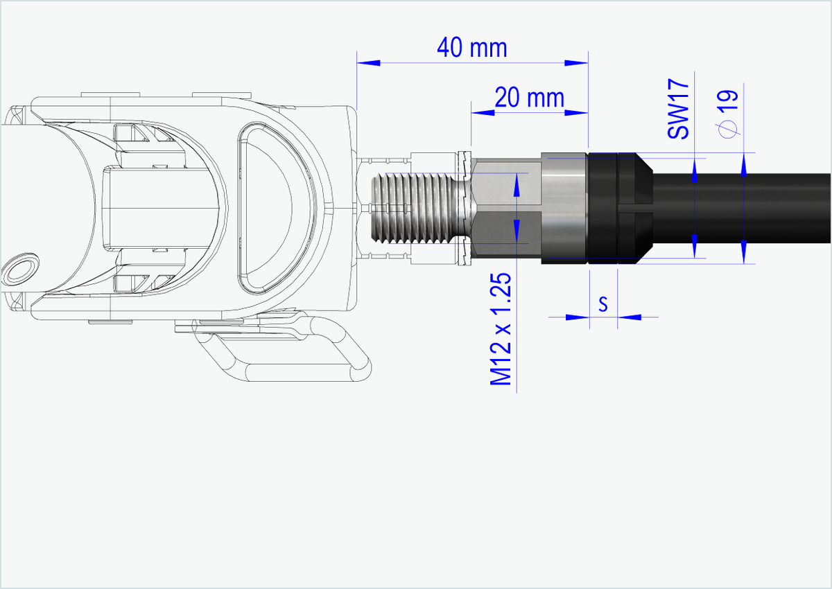 Steckachse Syntace (X-12) mit Wechselsystem / M12 x 1.00