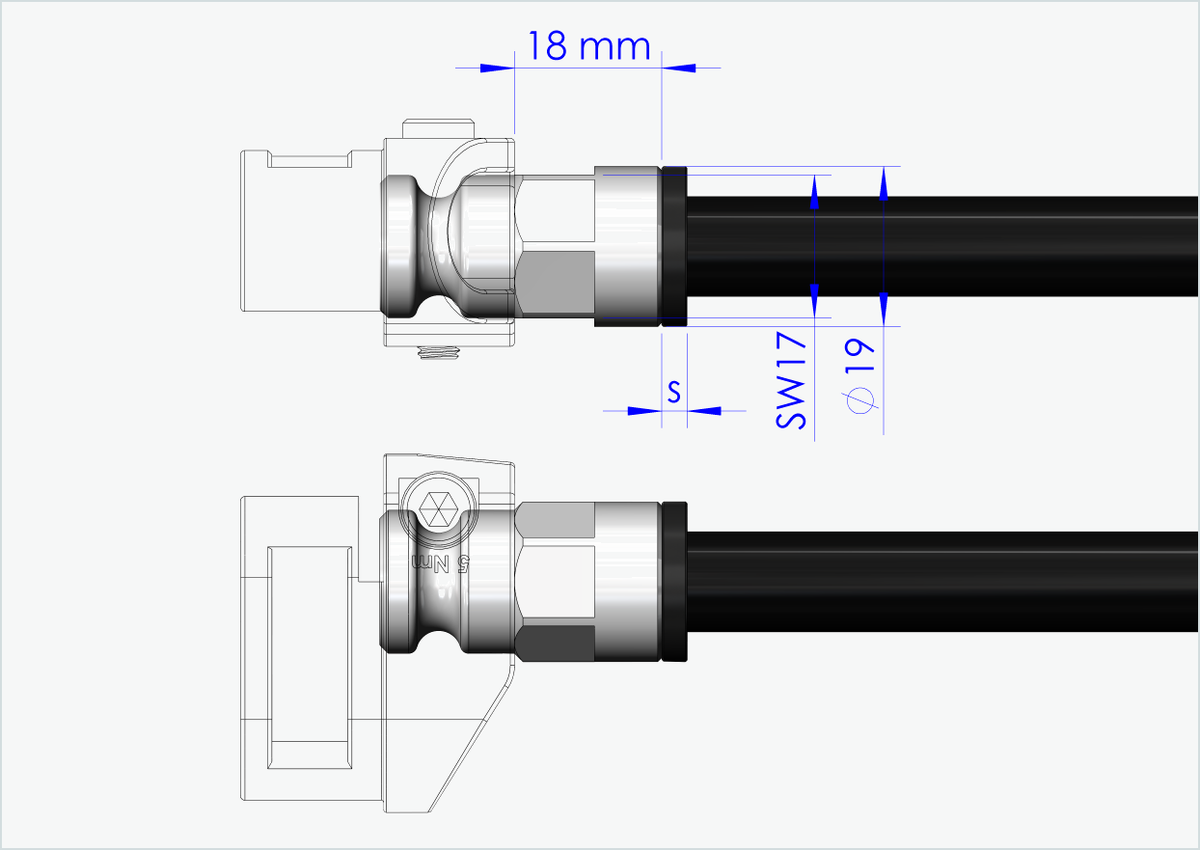 Steckachse mit Adapter / M12 x 1.00 | für Qeridoo und Leggero mit BECCO-System