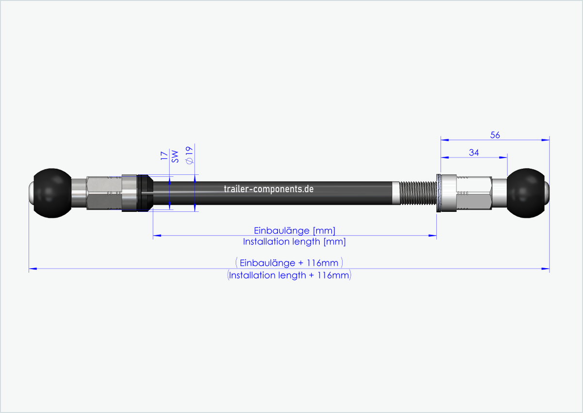 Steckachse Syntace (X-12) für Burley COHO XC / M12 x 1.00