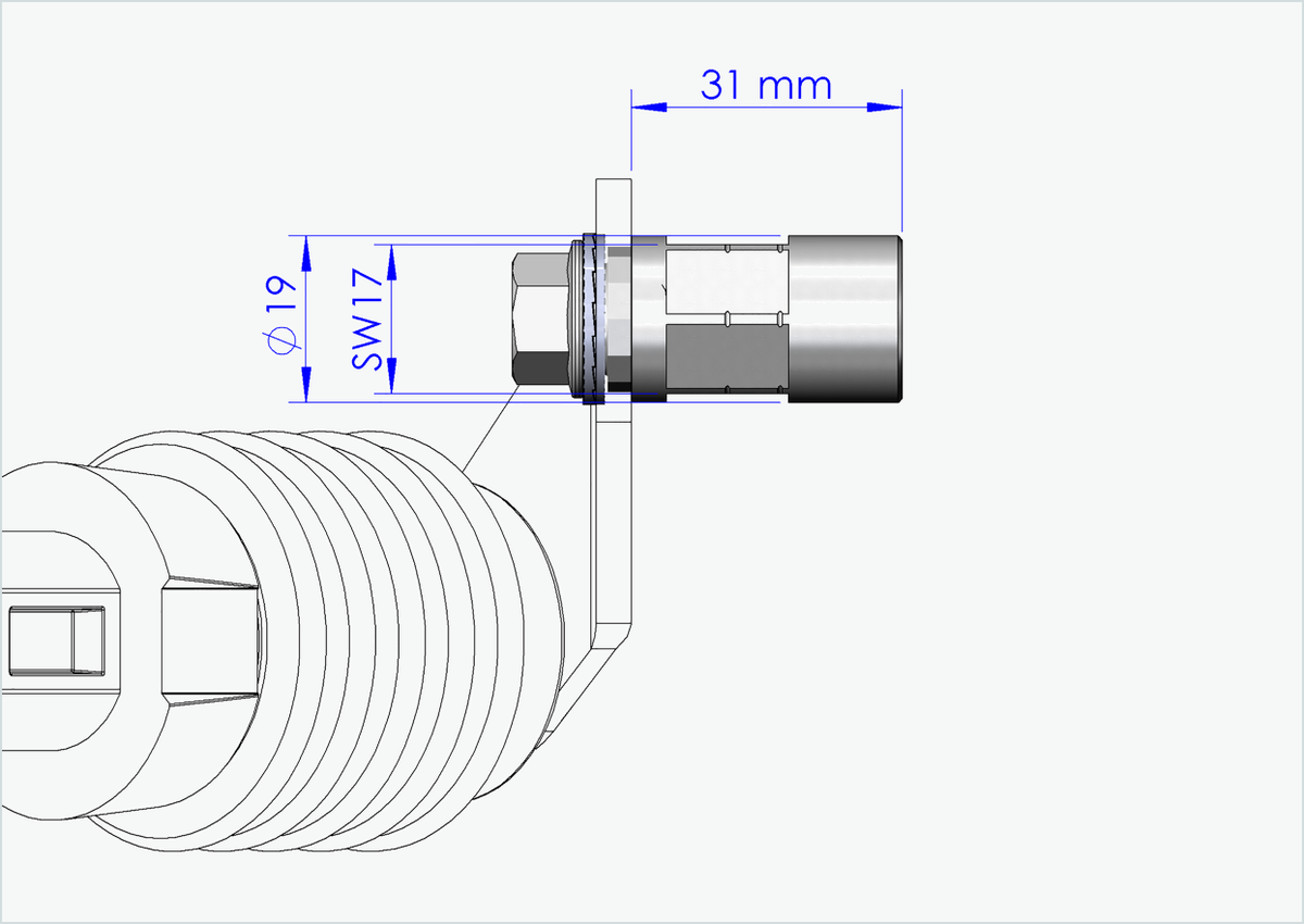 Vollachsen Adapter - M14 x 1.50 | für Weber Kupplung E - EL - ES